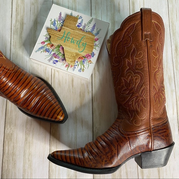 Ariat Shoes - Ariat Whiptail Lizard Western Boots 6B Brown
